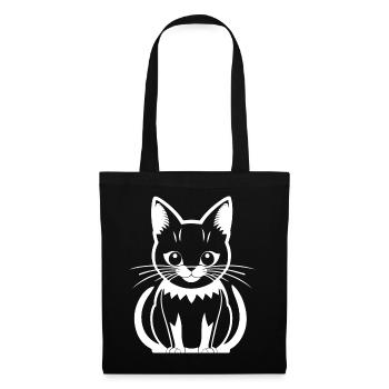 Drôle Chat Silhouette Effronté Fun Chats - Sac en tissu - noir - Devant
