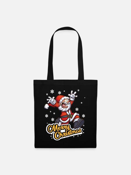 Weihnachten Nikolaus Frohe Weihnachten - Stoffbeutel - Schwarz