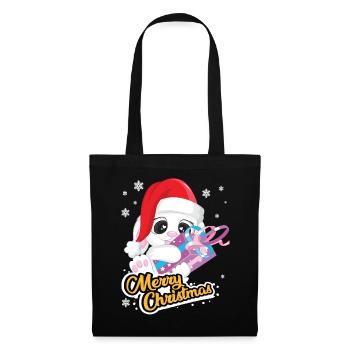 lapin mignon, joyeux Noël, Noël, Nicholas - Sac en tissu - noir - Devant
