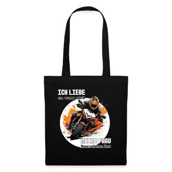Motorrad Spruch Ich liebe meine Frau - Stoffbeutel - Schwarz - Vorne