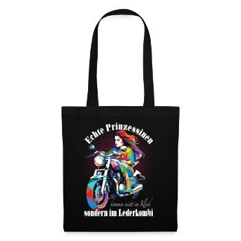 Frau Girl Power Motorrad Bikerin - Stoffbeutel - Schwarz - Vorne