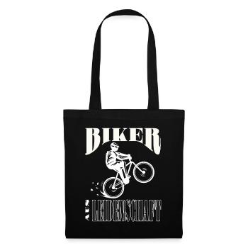 Fahrrad Mountainbike Biker aus Leidenschaft - Stoffbeutel - Schwarz - Vorne