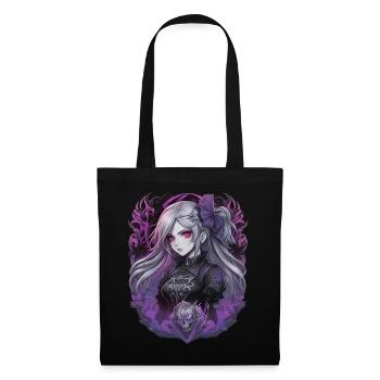 Fille d’anime gothique - Sac en tissu - noir - Devant