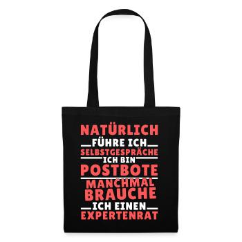 Ich führe Selbstgespräche - Postbote Edition - Stoffbeutel - Schwarz - Vorne