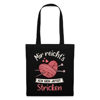 Stricken Schneiderin Strickerin Nähen Häkeln - Stoffbeutel - Schwarz - Vorne