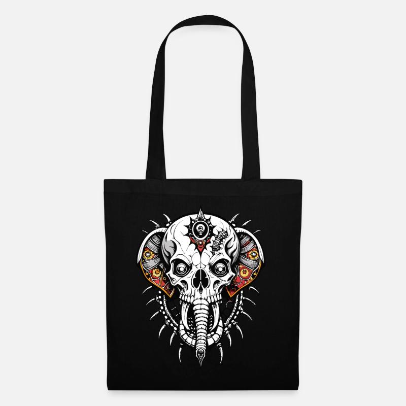 Elephant Skull // Totenkopf Indien Elefant FS0070 - Stoffbeutel - Schwarz