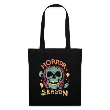 Horror Season, Totenkopf und Geister - Stoffbeutel - Schwarz - Vorne