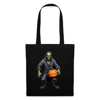 Halloween - Horreur zombie Horreur avec citrouille - Sac en tissu - noir - Devant