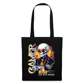 Gamer Saying Play With Passion - Tote Bag - black - Front