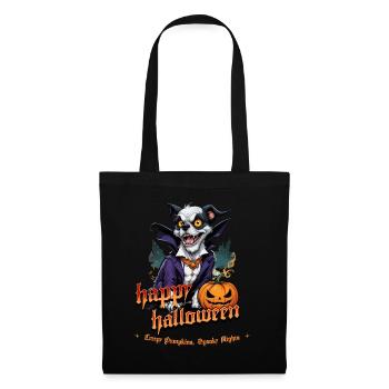 Chien d’Halloween avec costume de vampire citrouille - Sac en tissu - noir - Devant