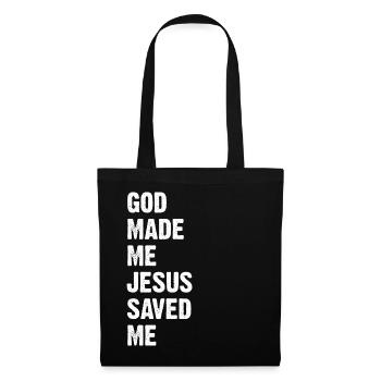 Dieu m’a fait, Jésus m’a sauvé - Sac en tissu - noir - Devant