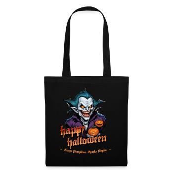 Halloween Vampir Mit Kürbissen - Stoffbeutel - Schwarz - Vorne