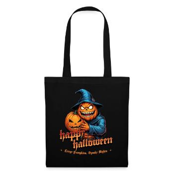 Halloween Pumpkin Witch Hat Midnight - Tote Bag - black - Front