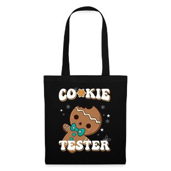 Cookie Tester Lebkuchenfigur Winterfreude - Stoffbeutel - Schwarz - Vorne