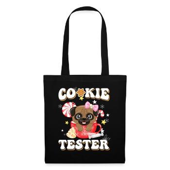 Cookie Tester hund Weihnachtsfreude - Stoffbeutel - Schwarz - Vorne