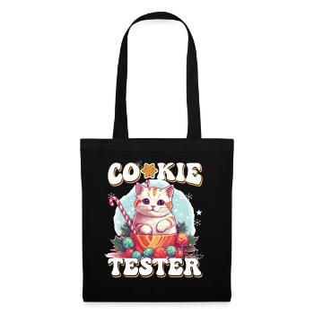 Cute Cookie Tester Kitten Illustration - Tote Bag - black - Front