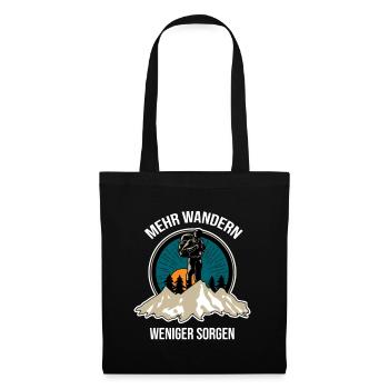 More Hiking Less Worries - Outdoor Enthusiast - Tote Bag - black - Front