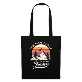 I like mountains that keep their mouths shut Hiking motif - Tote Bag - black - Front