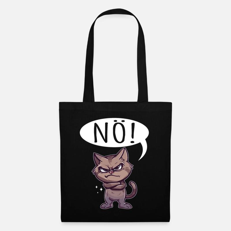 Nö Katze - Stoffbeutel - Schwarz