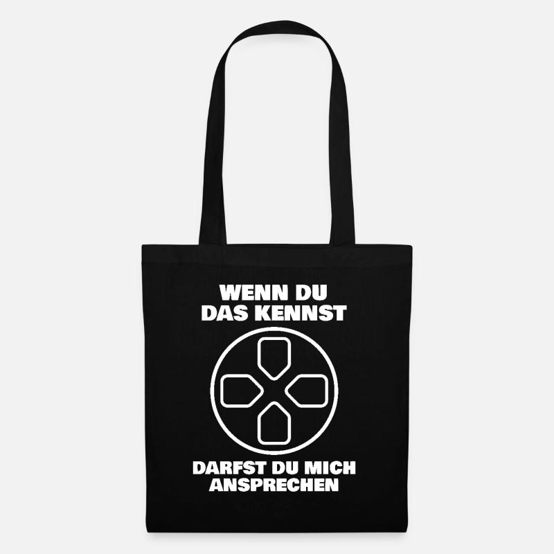 Gamer Controller Zocken - Stoffbeutel - Schwarz