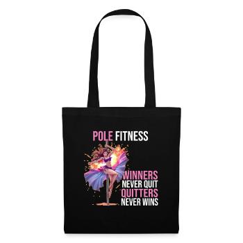 Pole dance - Winners never out Quitters never wins - Tote Bag - black - Front
