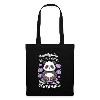 Meditating Panda – Humorous Zen Design - Tote Bag - black - Front
