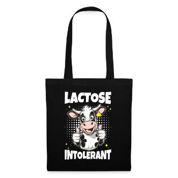 Laktose intolerant lustige Milch Kuh Meme - Stoffbeutel - Schwarz - Vorne