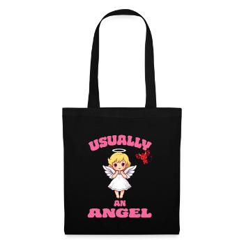 Ange Ange Diable Diable Dictons Filles Femmes - Sac en tissu - noir - Devant
