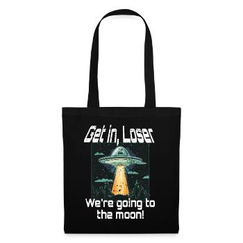 Bitcoin Get in Loser we're going to the moon UFO - Tote Bag - black - Front