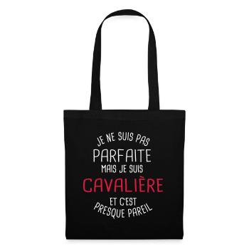 Pas parfaite mais cavalière - Sac en tissu - noir - Devant