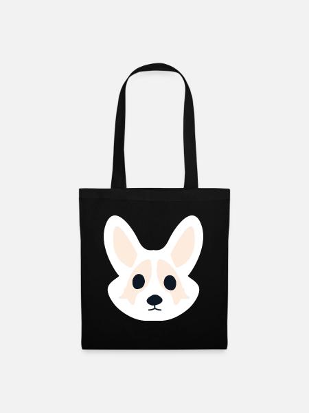 Corgi Rosa - Stoffbeutel - Schwarz