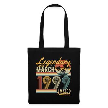 Légendaire depuis mars 1999 Vintage Birthday - Sac en tissu - noir - Devant