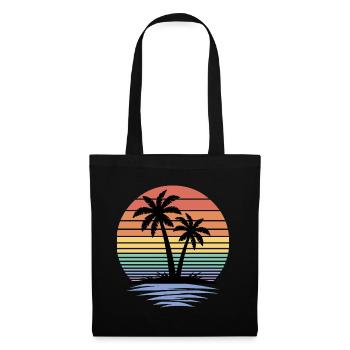 Tropical Island Palm Trees Beach Sommerurlaub - Stoffbeutel - Schwarz - Vorne