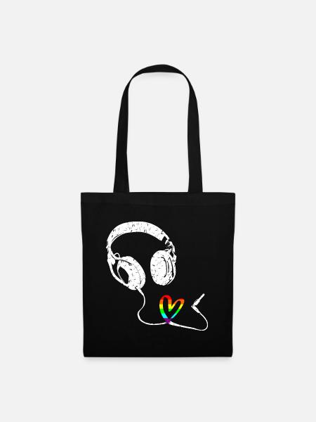 Kopfhörer LGBTQI+ - Stoffbeutel - Schwarz