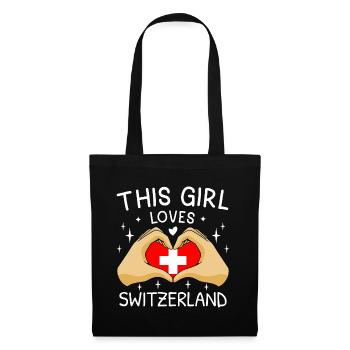 Suisse Flag Vintage Croix Coeur Suisse - Sac en tissu - noir - Devant