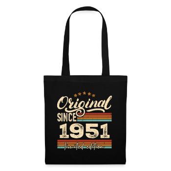 Original 1951 Jahrgang - 1951 Geburtstagsgeschenk - Stoffbeutel - Schwarz - Vorne
