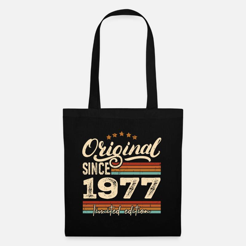Original 1977 Jahrgang - 1977 Geburtstagsgeschenk - Stoffbeutel - Schwarz