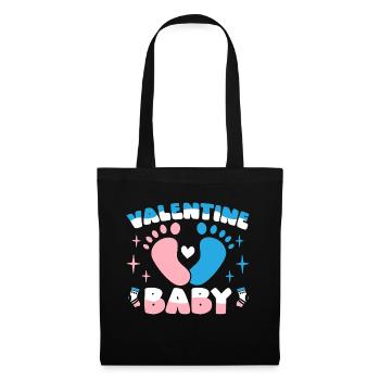 Saint-Valentin Anniversaire Naissance de bébé 14 février - Sac en tissu - noir - Devant