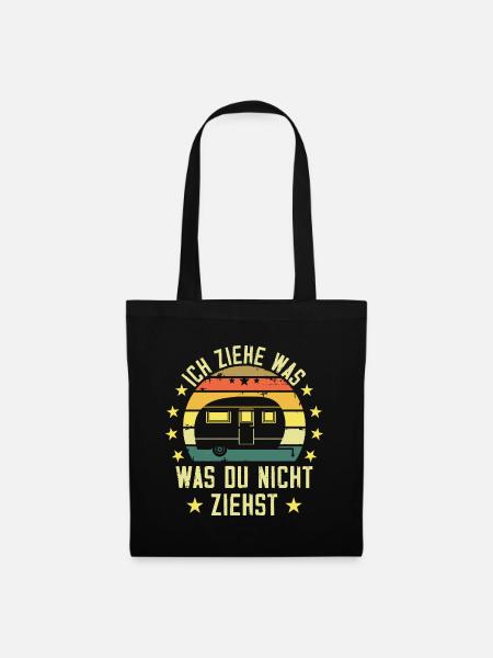Ich ziehe was was du nicht ziehst Wohnwagen Camper - Stoffbeutel - Schwarz