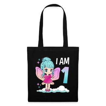 1st birthday fairy girl 1 year old kawaii - Tote Bag - black - Front