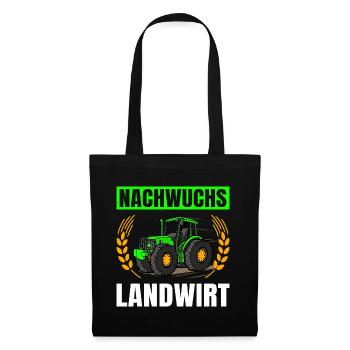 Landwirtschaft Nachwuchs Landwirt Traktor - Stoffbeutel - Schwarz - Vorne