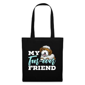 Chien Sheepadoodle mignon - Sac en tissu - noir - Devant
