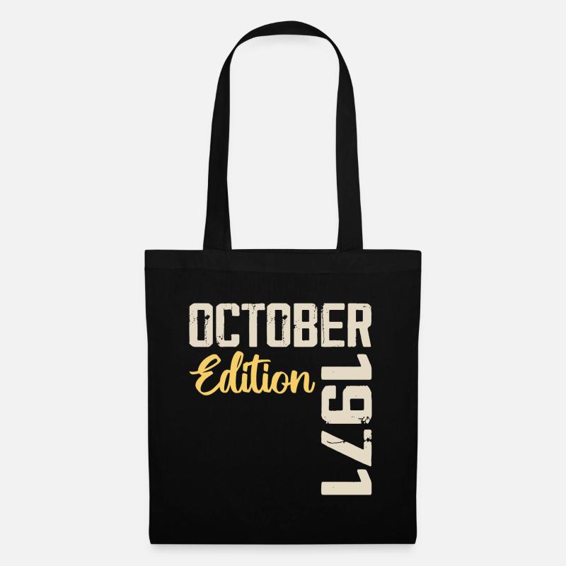 Oktober 1971 Vintage - Retro Geburtstagsgeschenk - Stoffbeutel - Schwarz