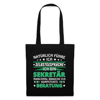 Je me parle à soi-même - Édition secrétaire - Sac en tissu - noir - Devant