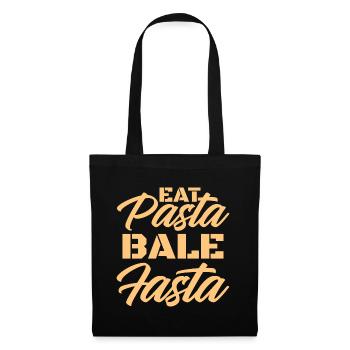 eat pasta bale pasta Design for a fan of pasta - Stoffbeutel - Schwarz - Vorne