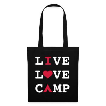 camping - Sac en tissu - noir - Devant