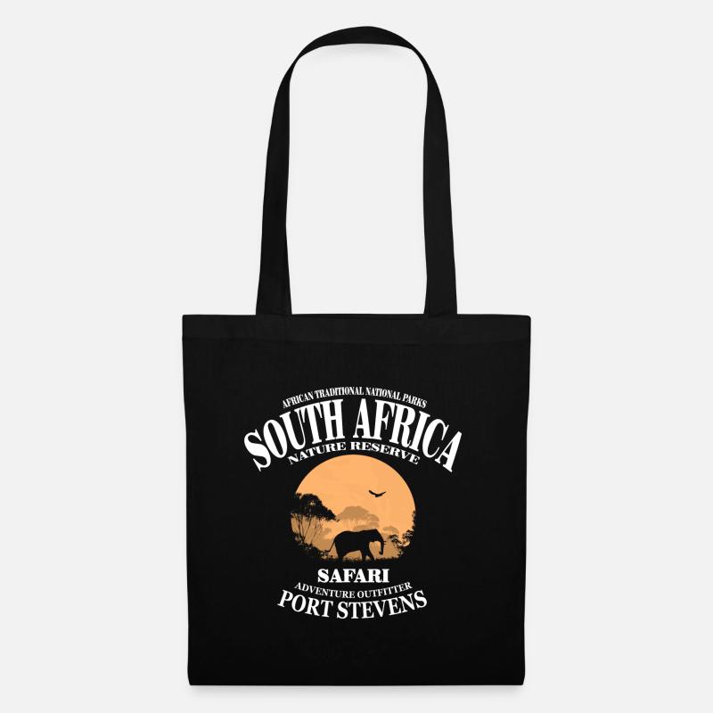 Südafrika - Elefant - Stoffbeutel - Schwarz