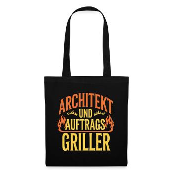 Architekt und Auftragsgriller Grill BBQ - Stoffbeutel - Schwarz - Vorne