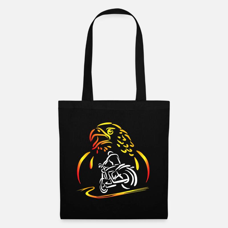 Biker Shirt with Eagle Gift - Tote Bag - black