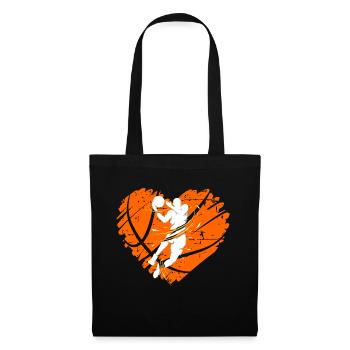 Valentinstag Basketball 14. Februar Basketball - Stoffbeutel - Schwarz - Vorne